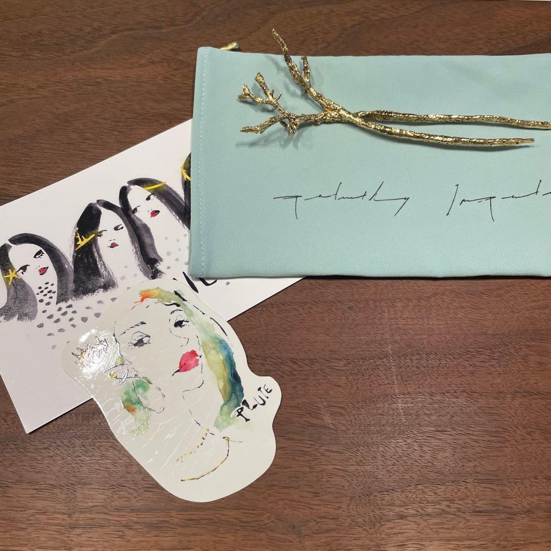 美品　PLUIE コーラルワンド　かんざし　ゴールド