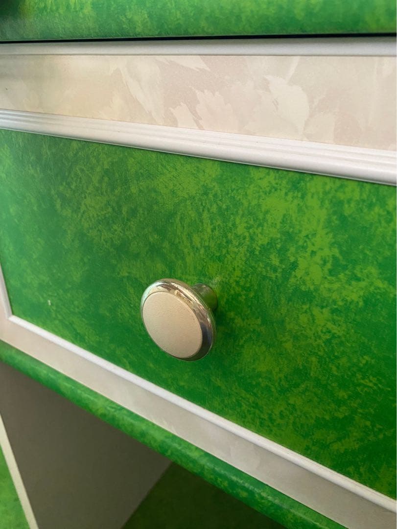 ドレッサー 鏡台 昭和レトロ 当時物 レトロポップ インテリア 緑 グリーン