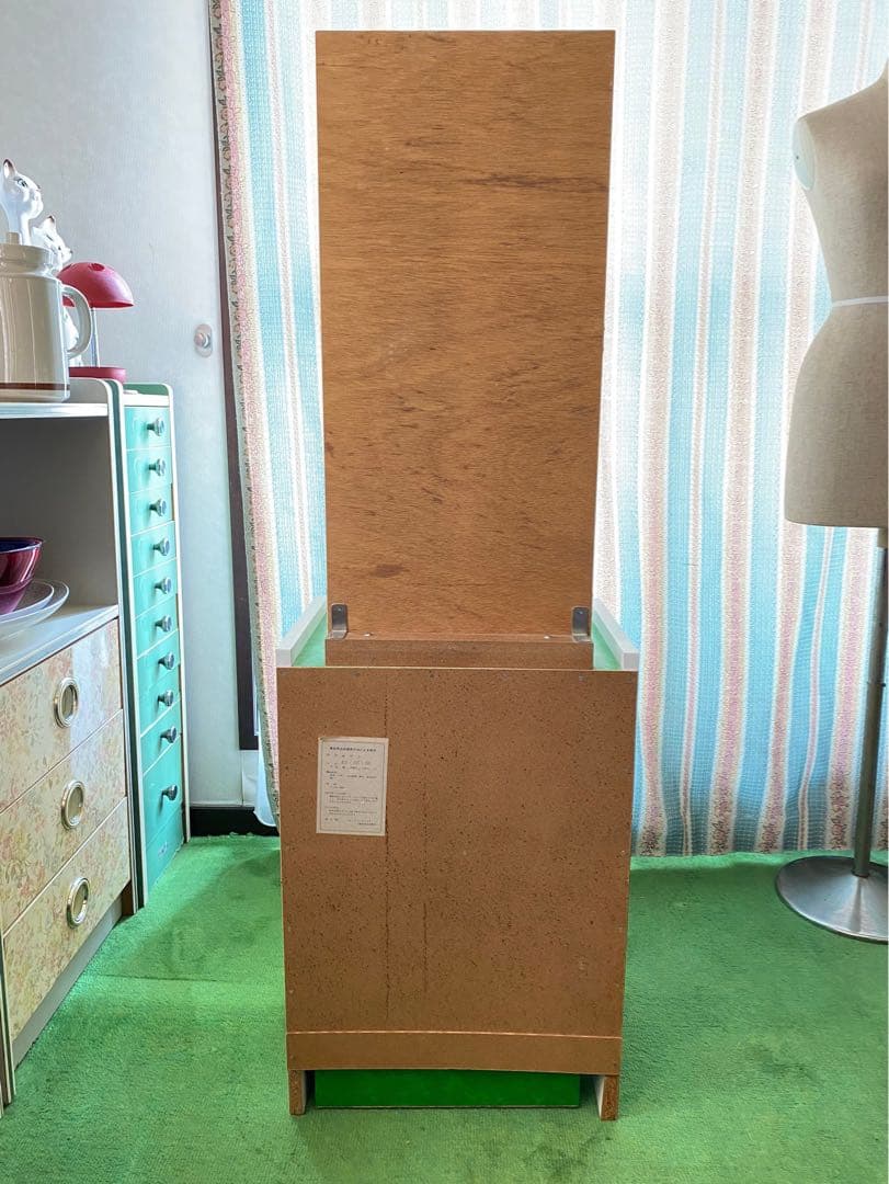 ドレッサー 鏡台 昭和レトロ 当時物 レトロポップ インテリア 緑 グリーン