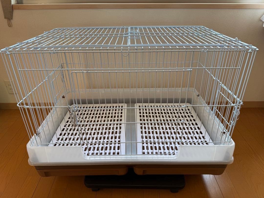 マルカン　うさぎカンタンお掃除ケージ ワイドB キャスター付き　ブラウン