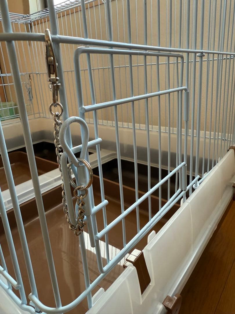 マルカン　うさぎカンタンお掃除ケージ ワイドB キャスター付き　ブラウン