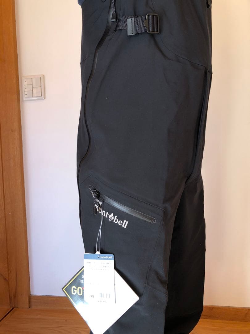 モンベル新品未使用パウダートラックビブ(男女兼用)XS/BK