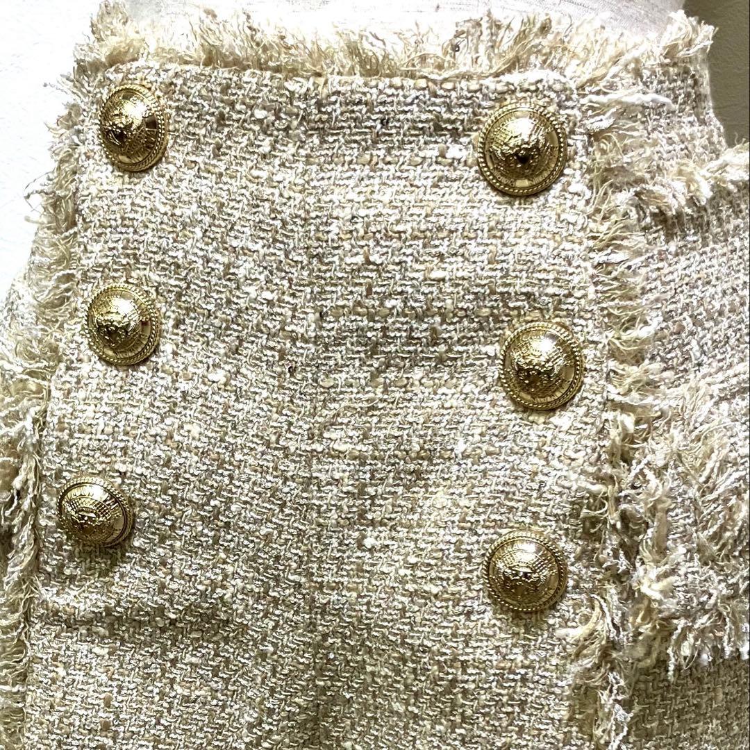 ⭐️新品タグ付き⭐️BALMAIN ラメ入りツイード ハイウエストショートパンツ