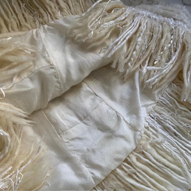 CHANEL ツイード フリンジ付き ミルキーミニスカート