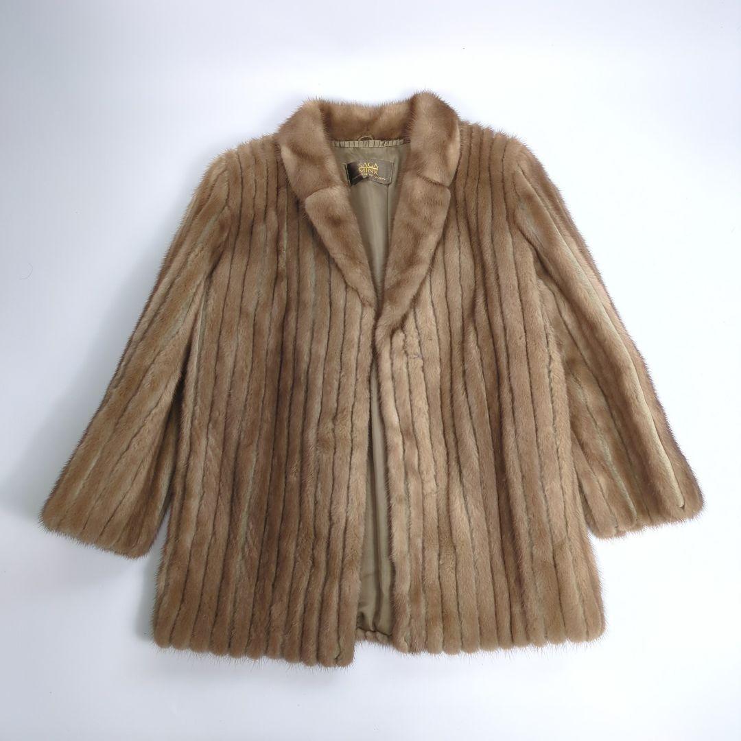 SAGA MINK サガミンク 金サガ 毛皮 ベージュ 毛皮コート 高級品 美品