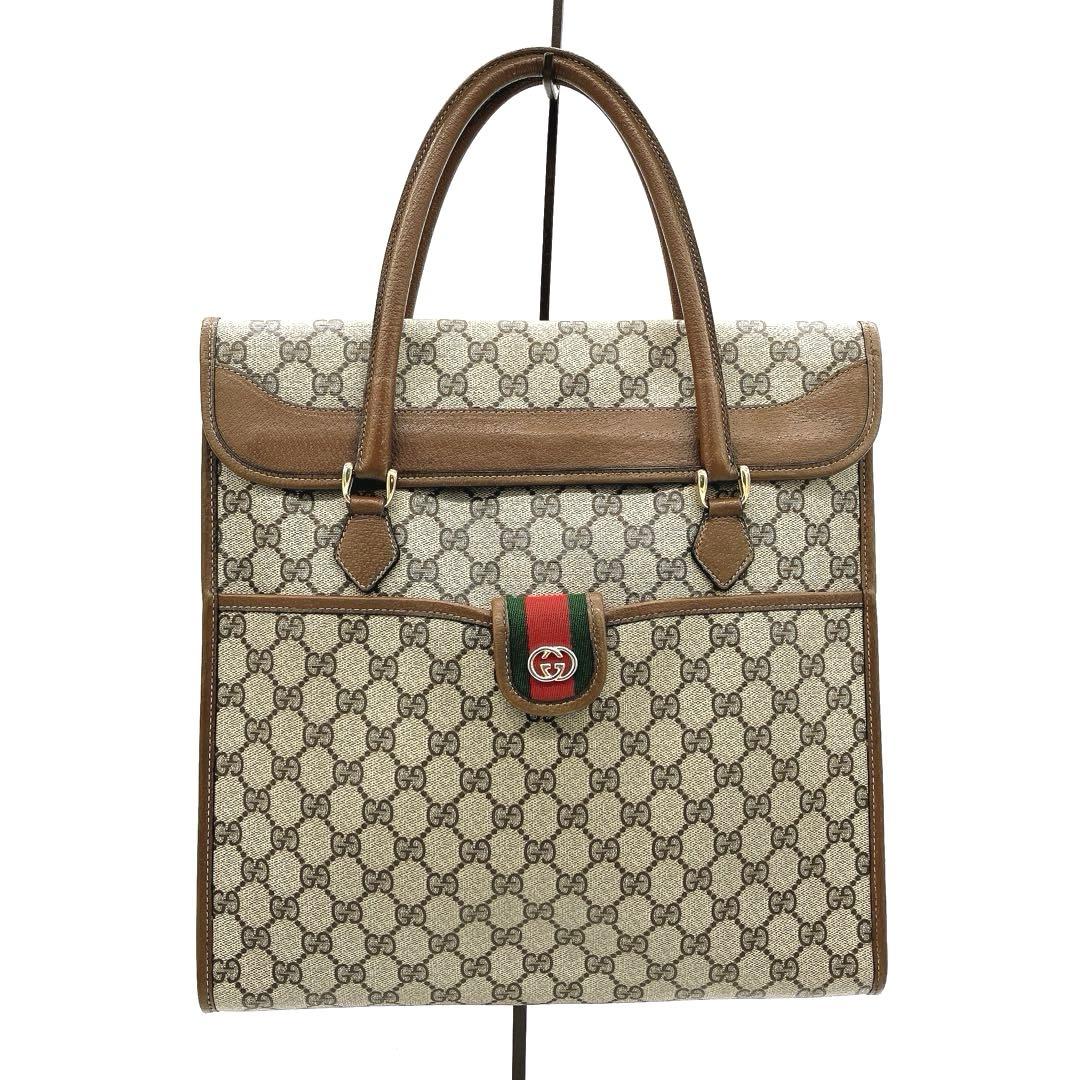 希少【OLD GUCCI】ビジネスバッグ　GGスプリーム　シェリーライン　A4