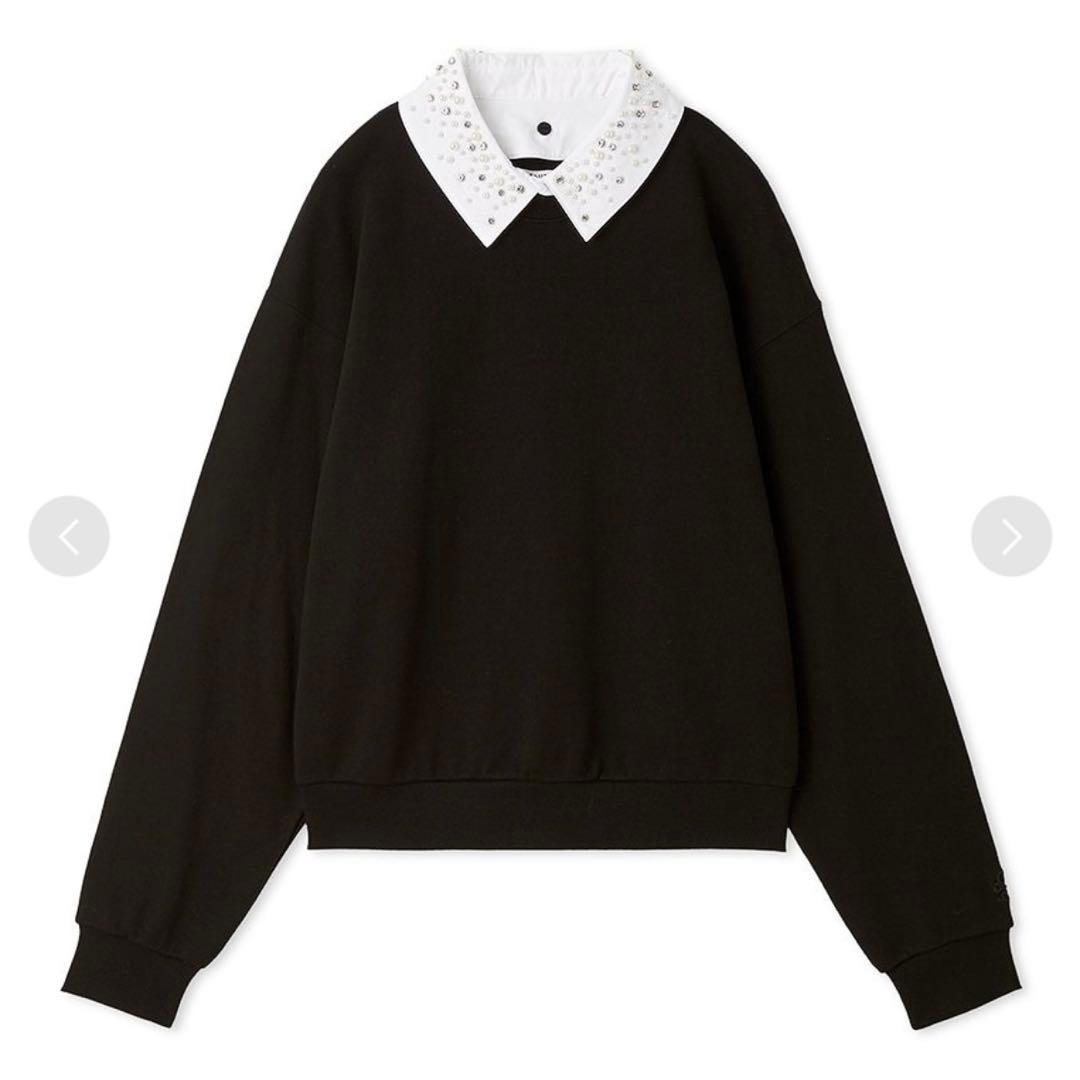 【1/25までの特価】SNIDEL ビジュー衿スウェット