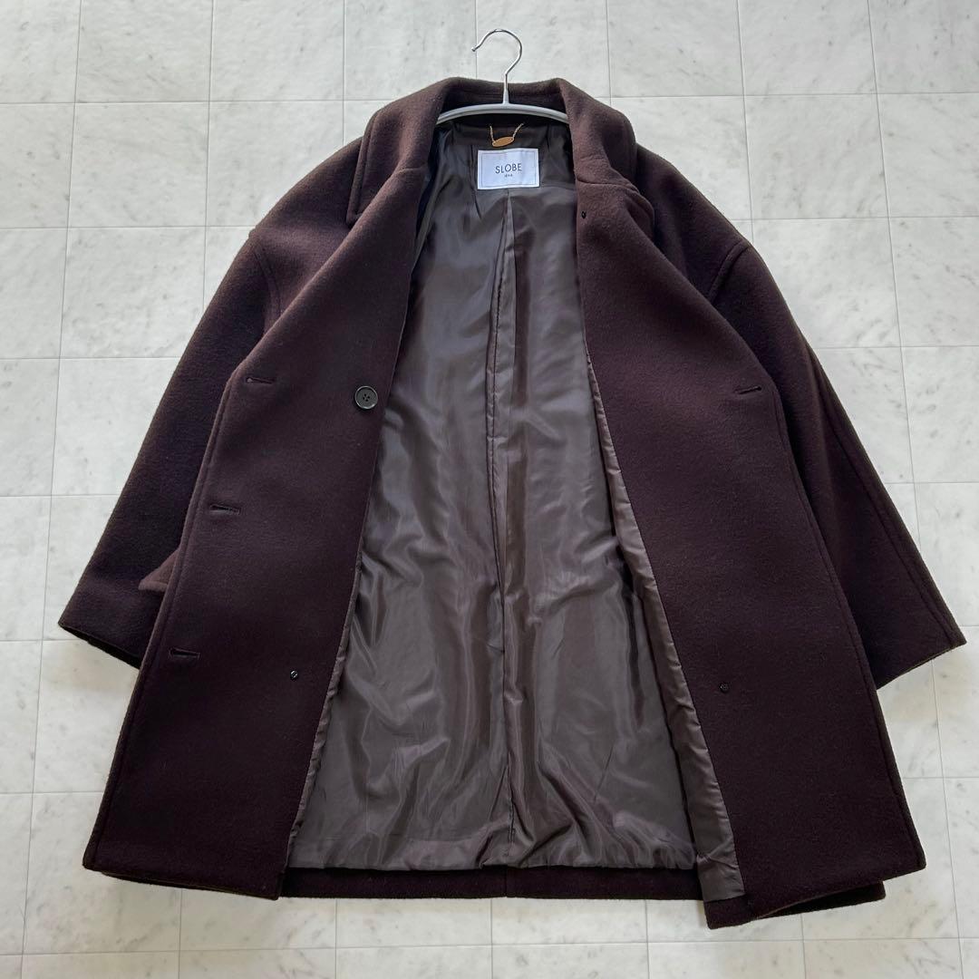 SLOBE IENA メルトンビックPコート ウール ブラウン 2022AW