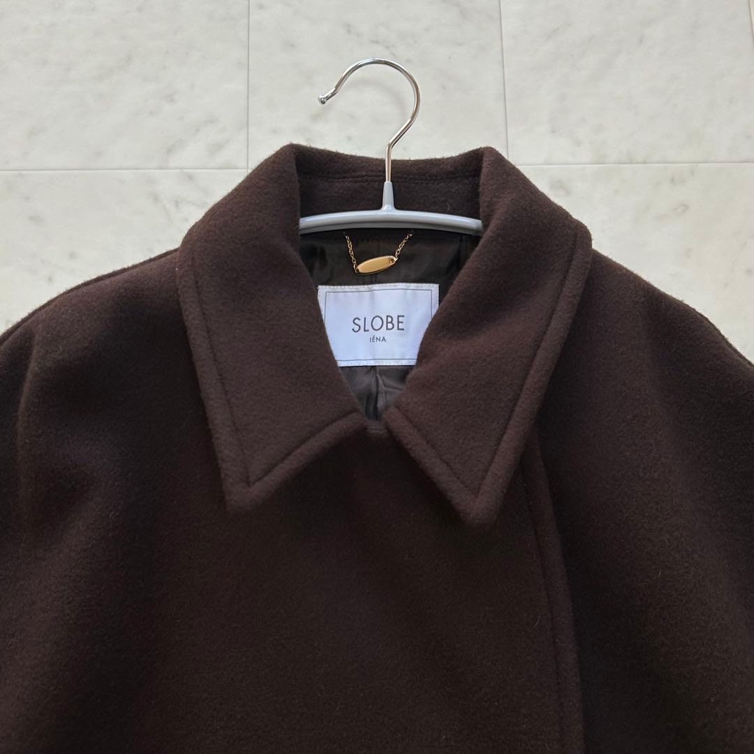 SLOBE IENA メルトンビックPコート ウール ブラウン 2022AW