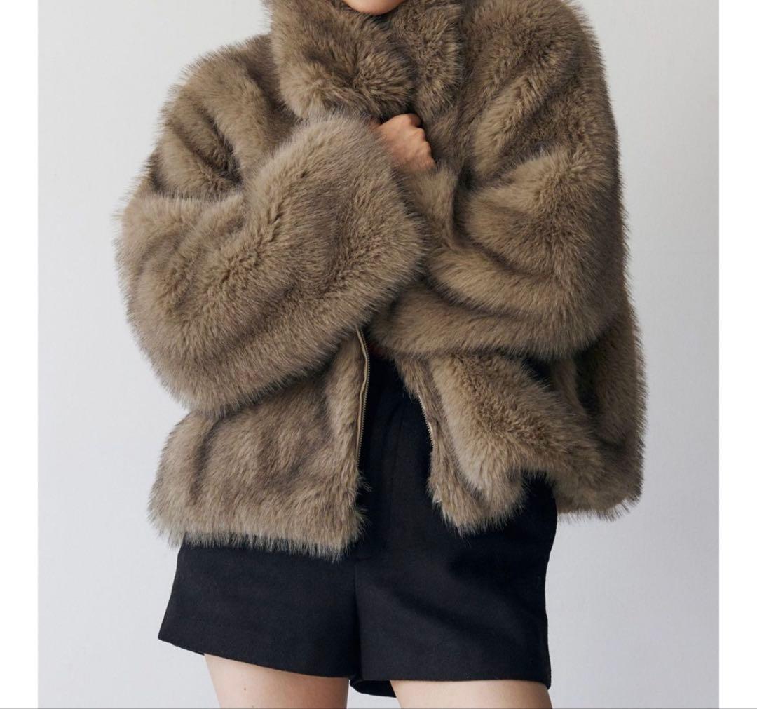 MURUAフェイクファーブルゾン　グレー