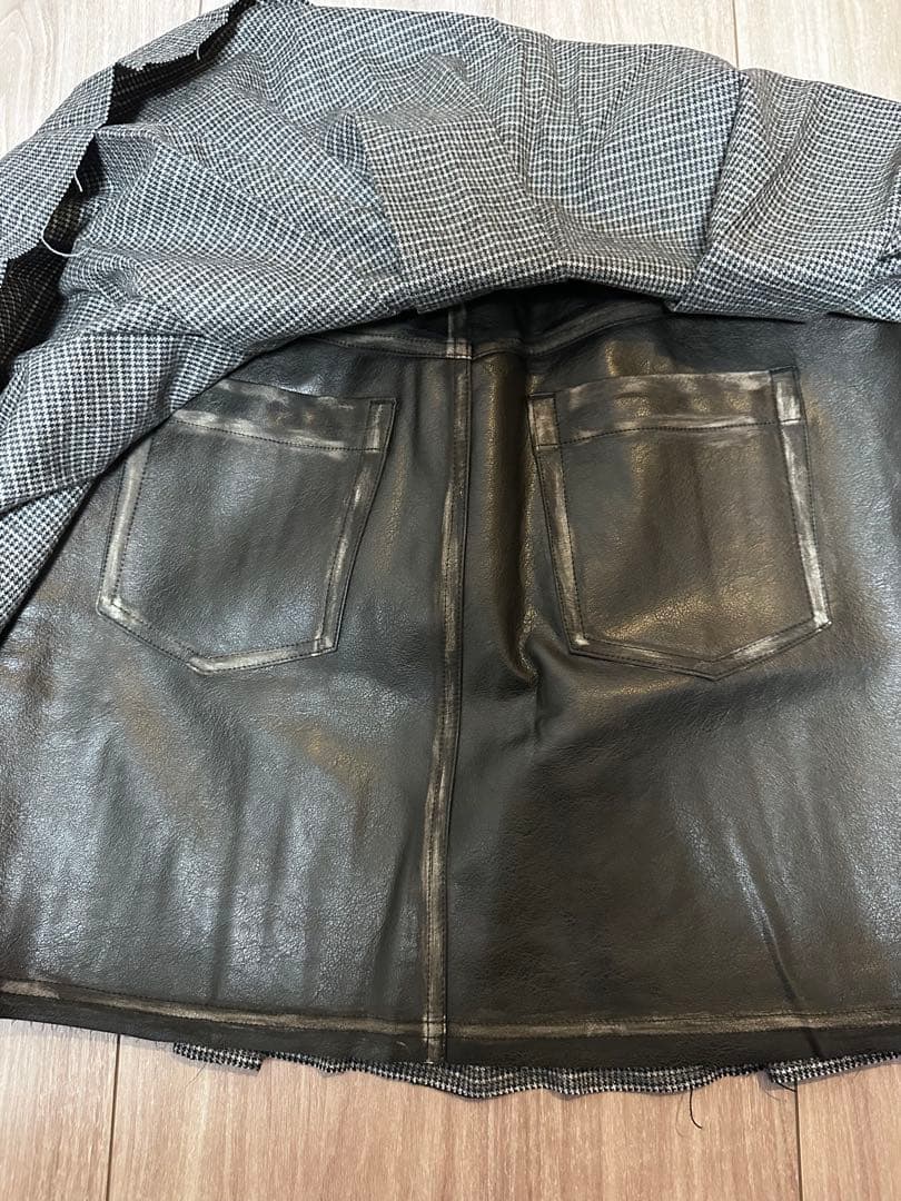 PRANK PROJECT フェイク　レザーコンビ プリーツスカート　新品