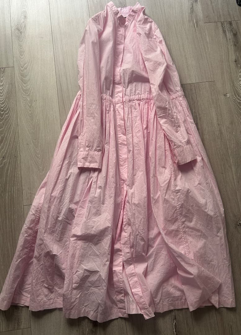 専用R & D.M.Co ガーメントダイフロントオープンシャツドレス 春ワンピ