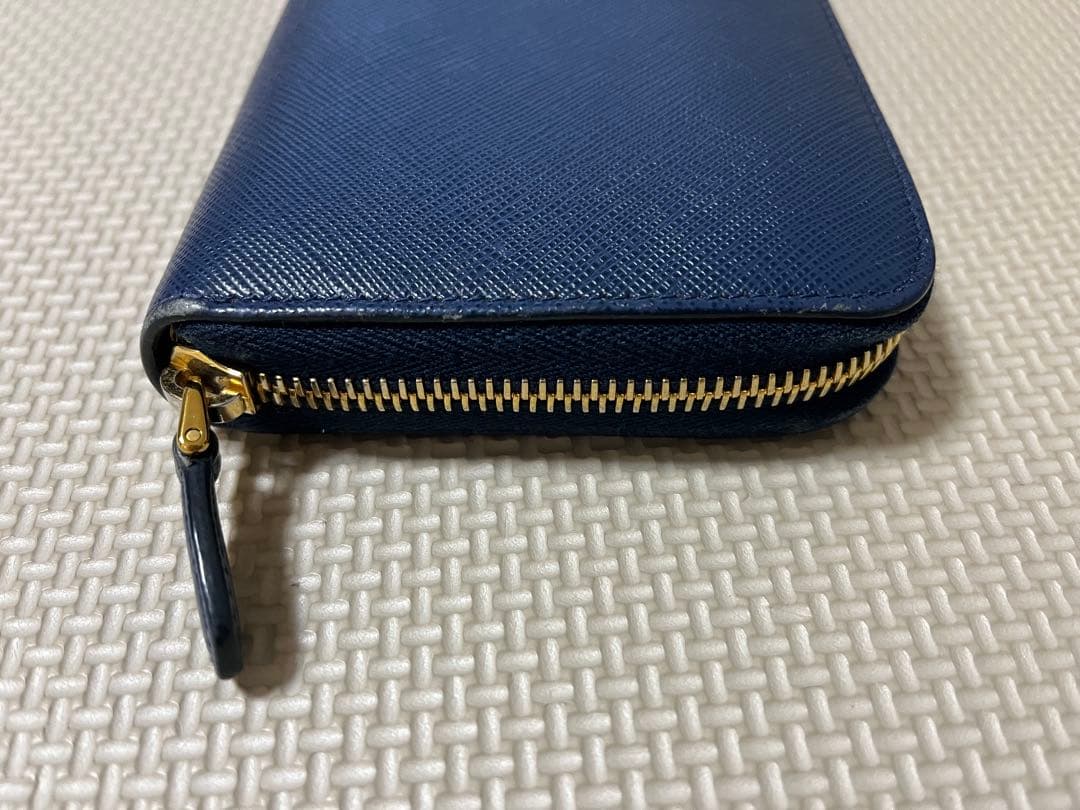 PRADA 青 合成皮革 長財布