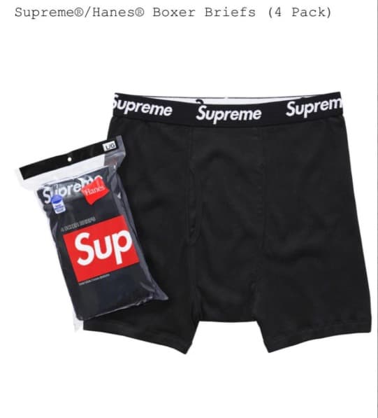 Sサイズブラック4枚SUPREMEシュプリームHanesボクサーパンツ新品未開封