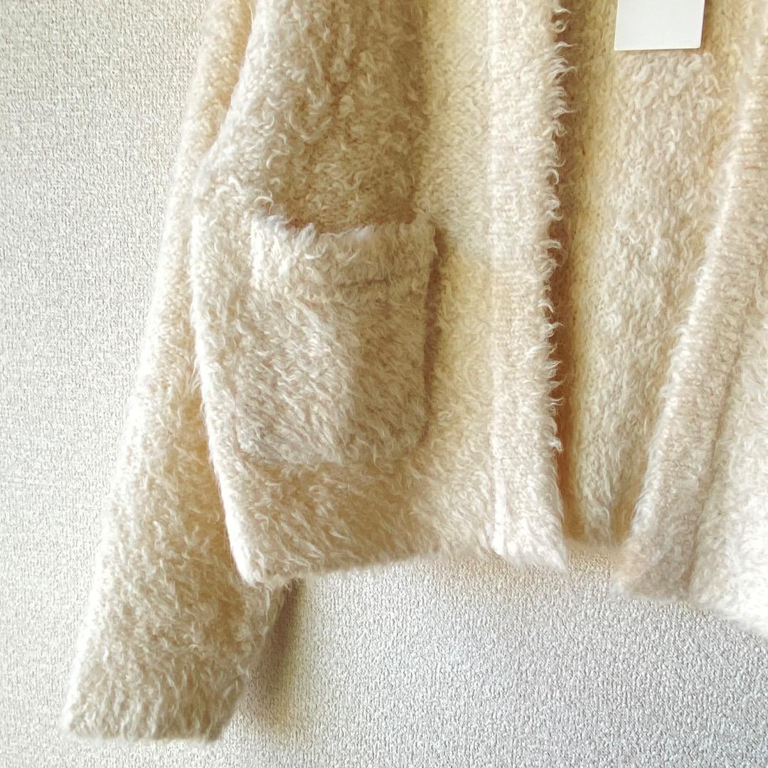 新品タグ付き トゥモローランド　アクリルアルパカファー ショートカーディガン 白