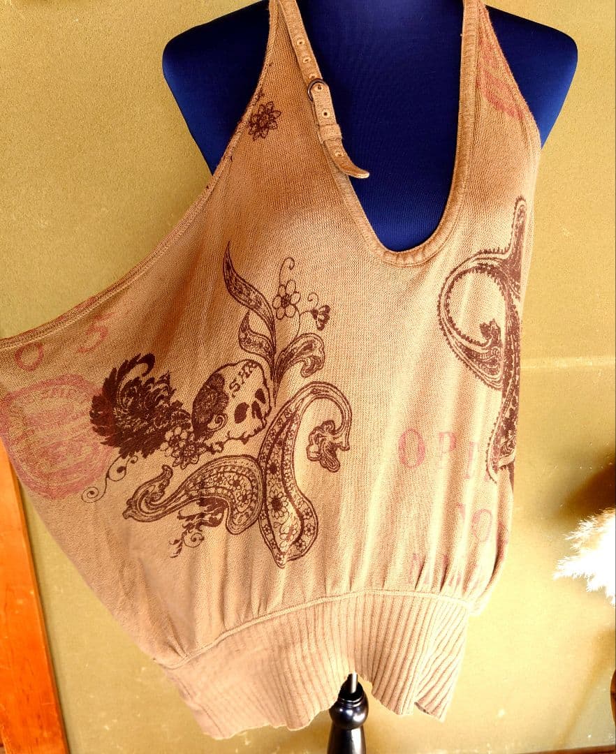 SHARESPIRIT シェアースピリット　プリントチュニック　ベージュ