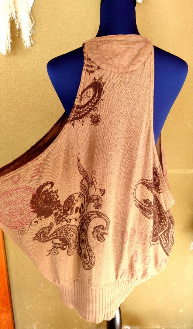 SHARESPIRIT シェアースピリット　プリントチュニック　ベージュ