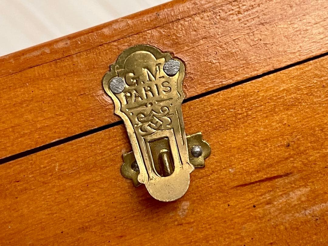 フランス　アンティーク　木箱　BON MARCHE 手芸　ボックス　小物入れ