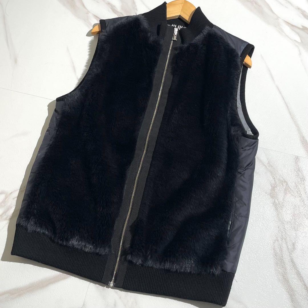 【極美品/L】LANVIN SPORT ランバン ファー ボア ジップベスト