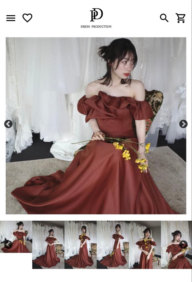 ドレスプロダクション オフショルダー Aラインドレス