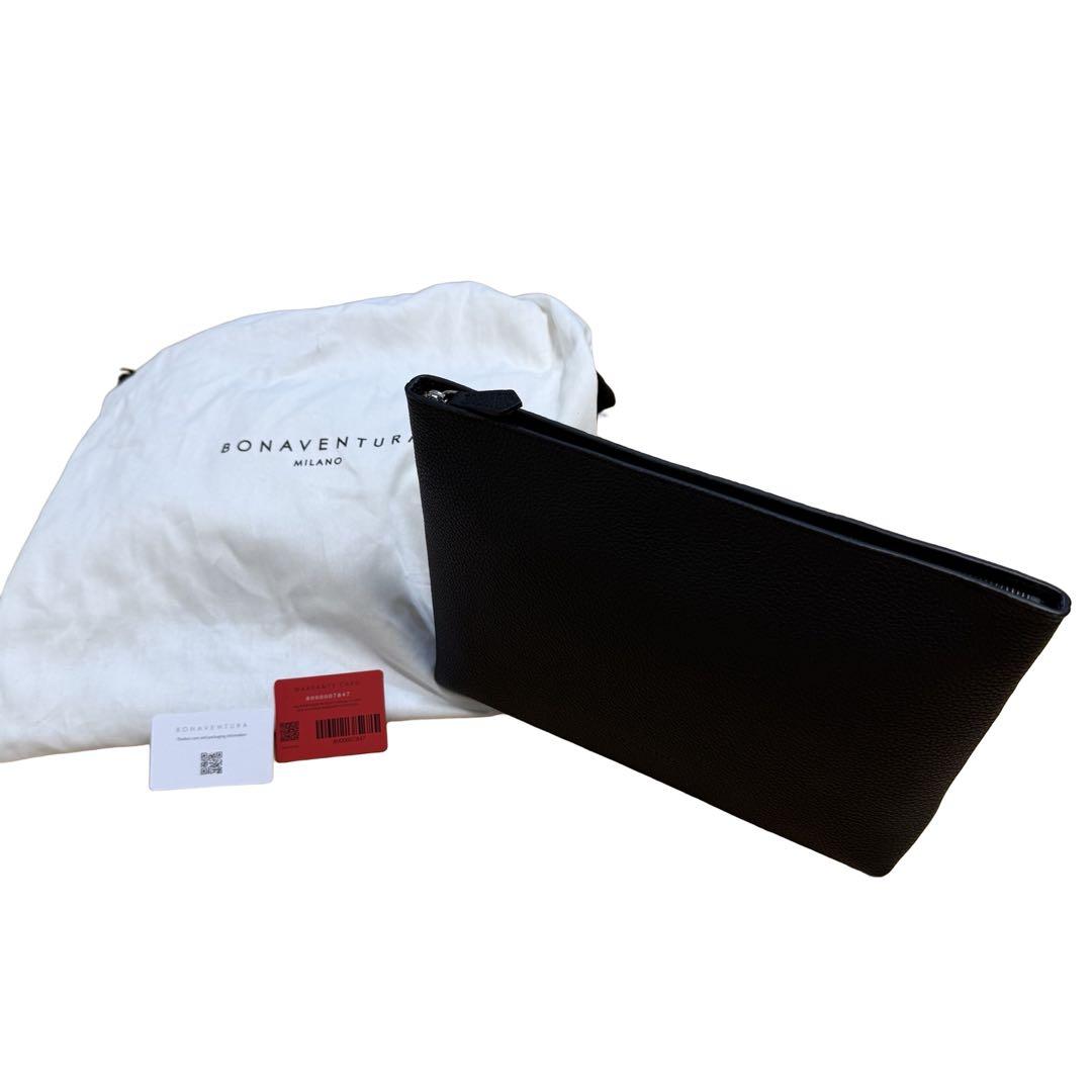 【新品未使用】BONAVENTURAスクエアポーチ シュリンクレザー