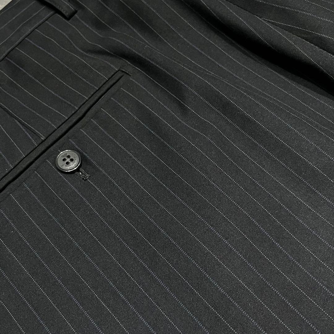 GIORGIO ARMANI ライトウール ストライプ ワイドスラックス