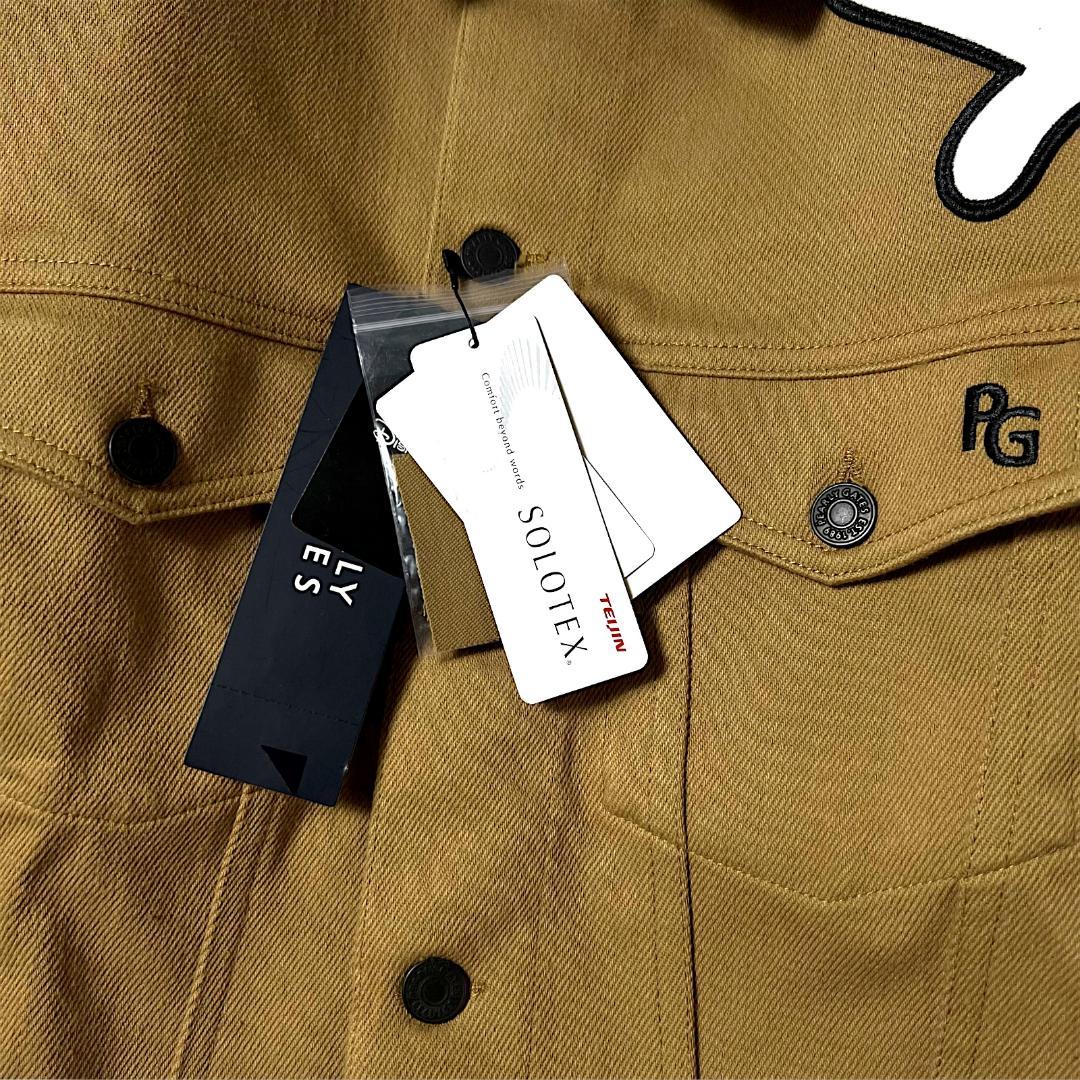 1 パーリーゲイツ 10oz ニットライクソロデニム ブルゾン キャメル系