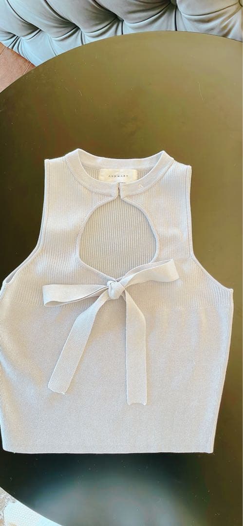 アンドマリーAlicia ribbon knit topリブタンクトップ