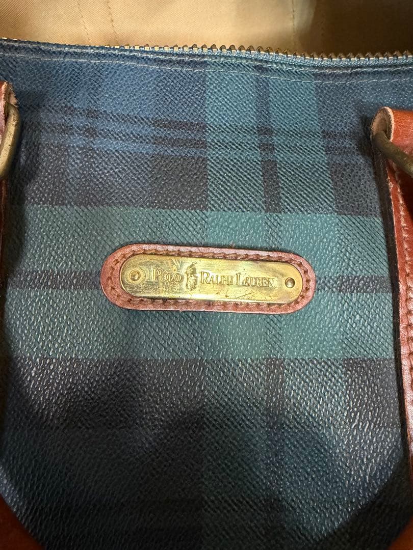 ラルフローレン ブラックウォッチ柄　ボストンバック　ポーチ　セット