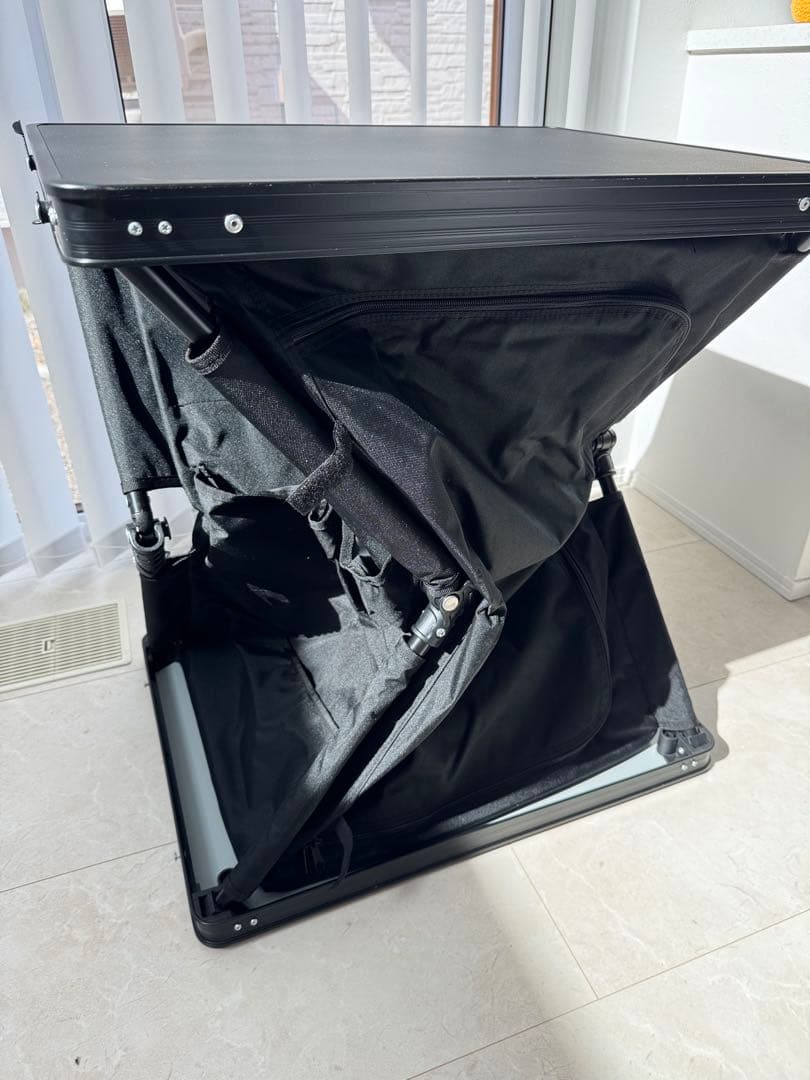 「てりま」DOD 折りたたみアウトドア　マルチキッチンテーブル　収納　黒