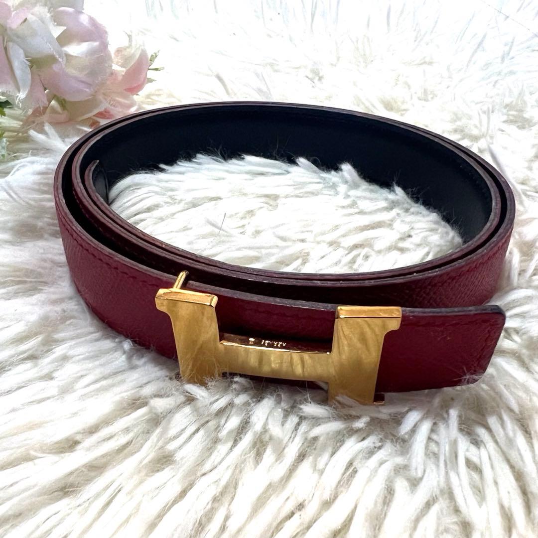 【極美品】エルメス ベスト Hロゴ リバーシブル ゴールド金具 コンスタンス