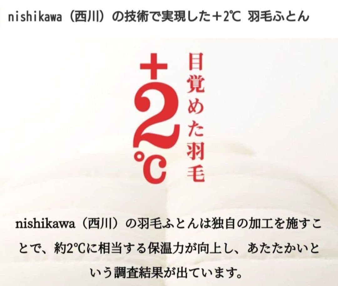 ⭕️西川　羽毛掛け布団シングルロング　ホワイトグースダウン　日本製　(未開封)