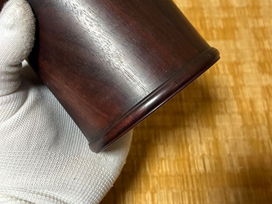 天然木 木製 唐木 筆筒 筆立