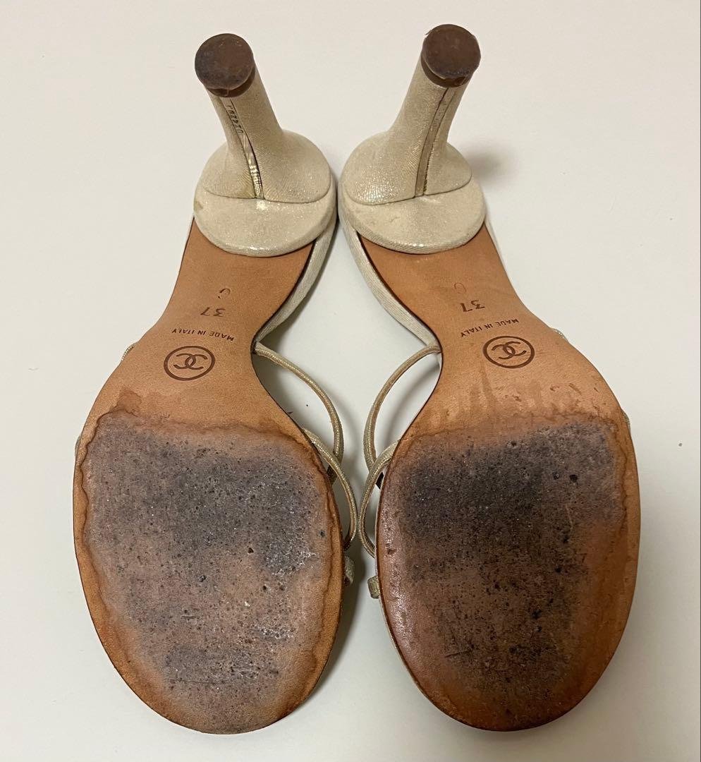 d*4様 CHANEL (シャネル) 希少 シェル カメリア ヒールサンダル 3