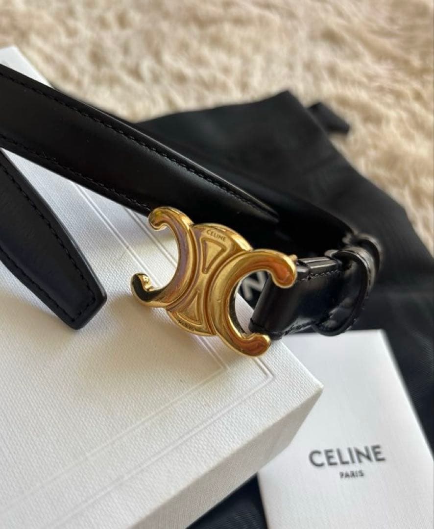 セリーヌ　ベルト　スモールトリオンフ　18mm 75 ブラック