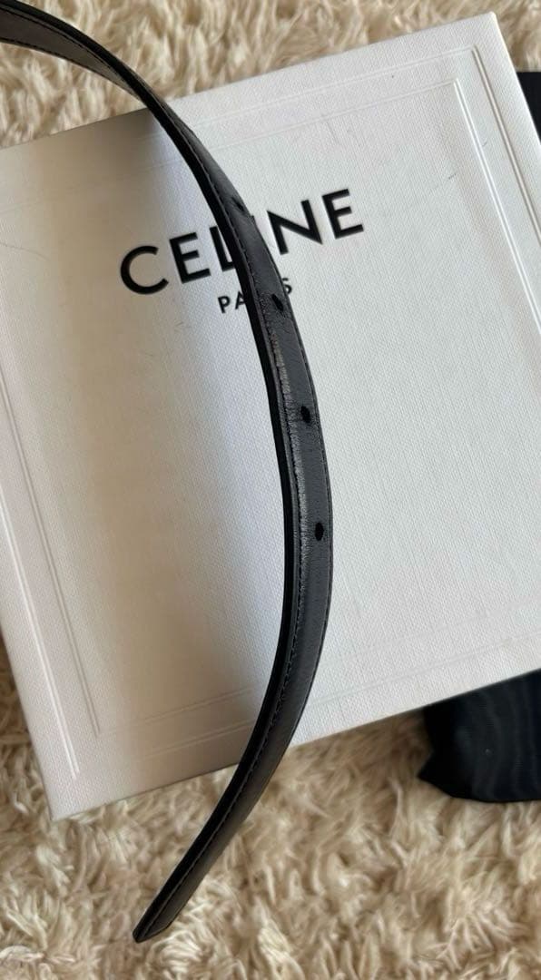 セリーヌ　ベルト　スモールトリオンフ　18mm 75 ブラック