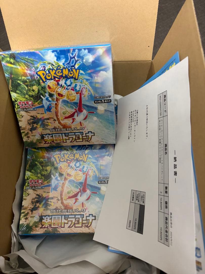 ポケモンカードゲーム 強化拡張パック 楽園ドラゴーナ　未開封　2箱