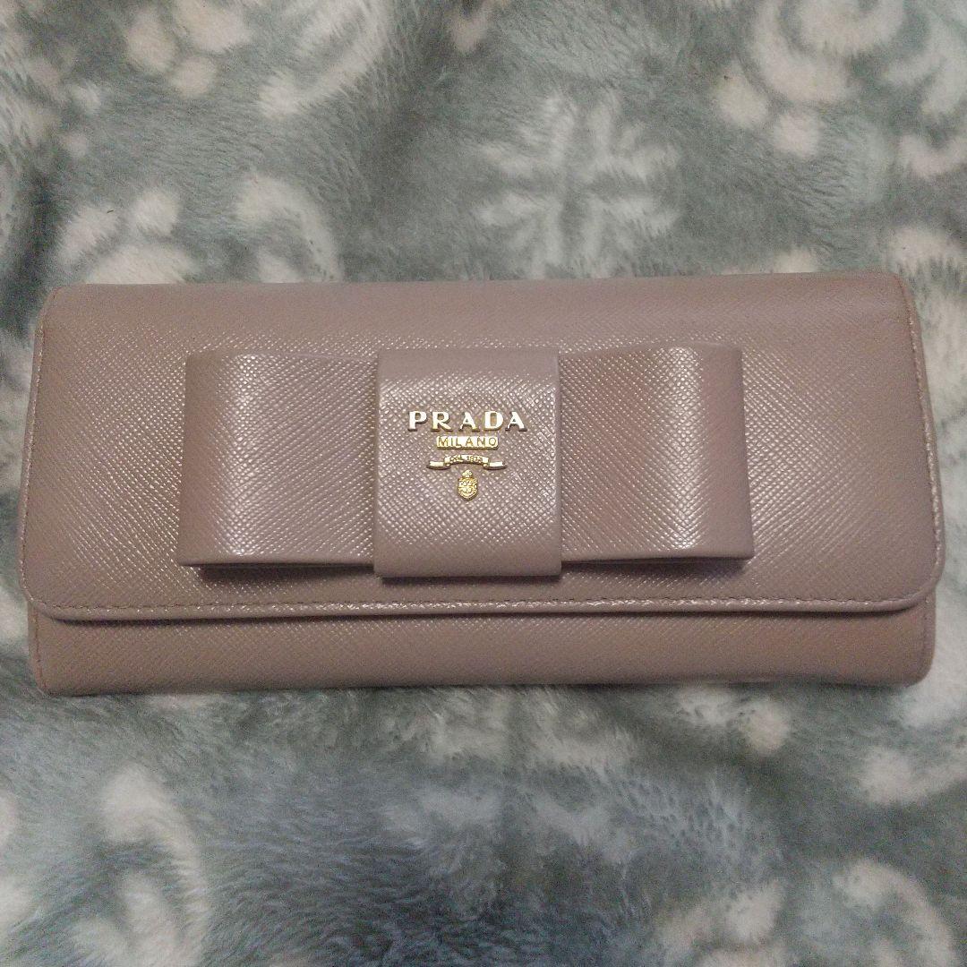 PRADA サフィアーノ リボン付き長財布