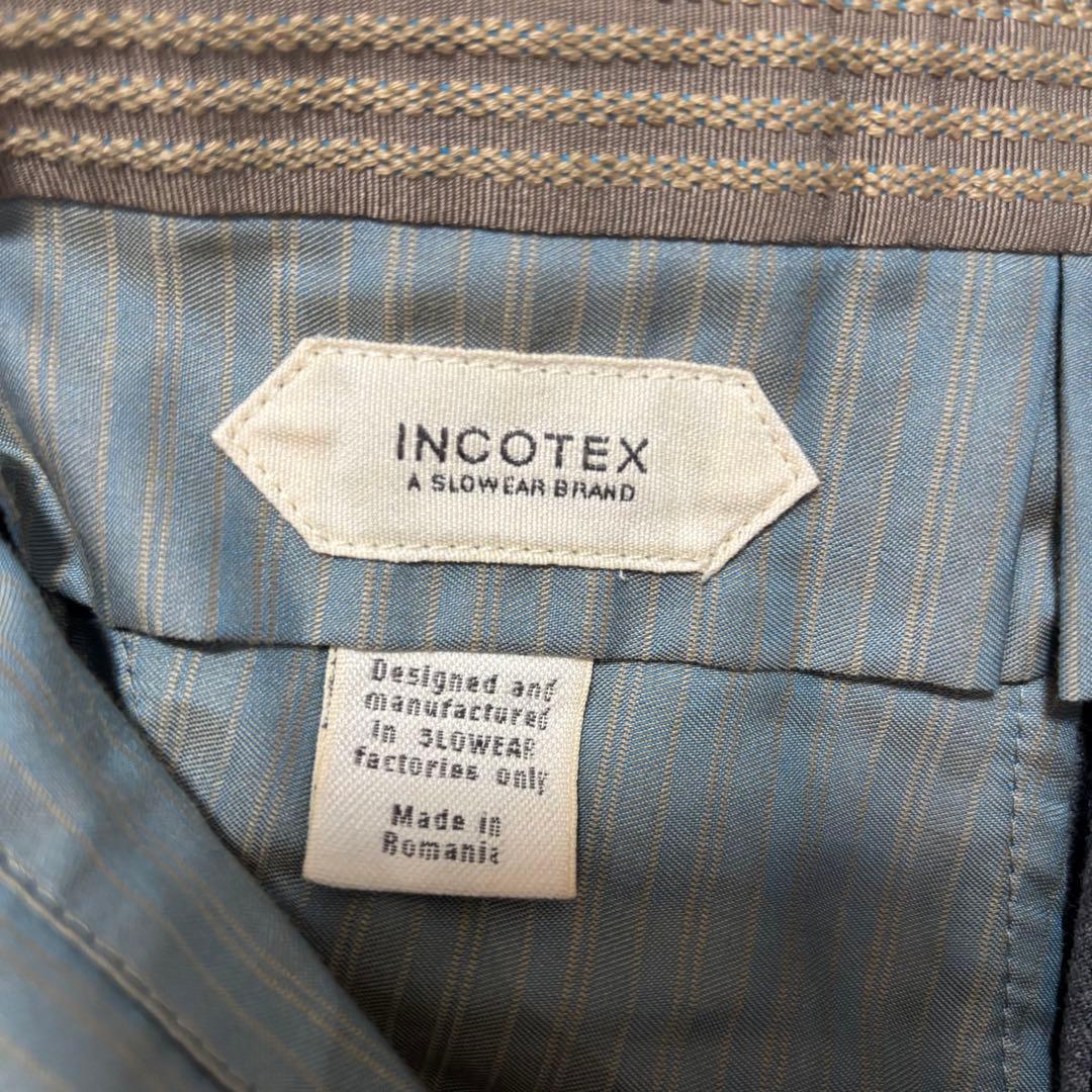 インコテックス スリムフィット ウール スラックス グレー46 SUPER100