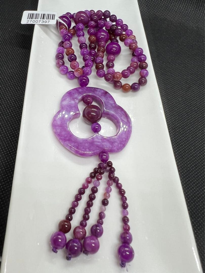 新品　高品質 南アフリカ産 天然舒俱来(スギライト)のネックレス★AB895