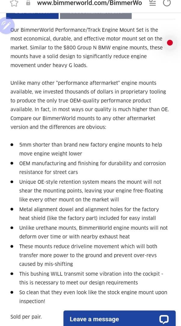 新品未使用 エンジンマウント  E92 M3