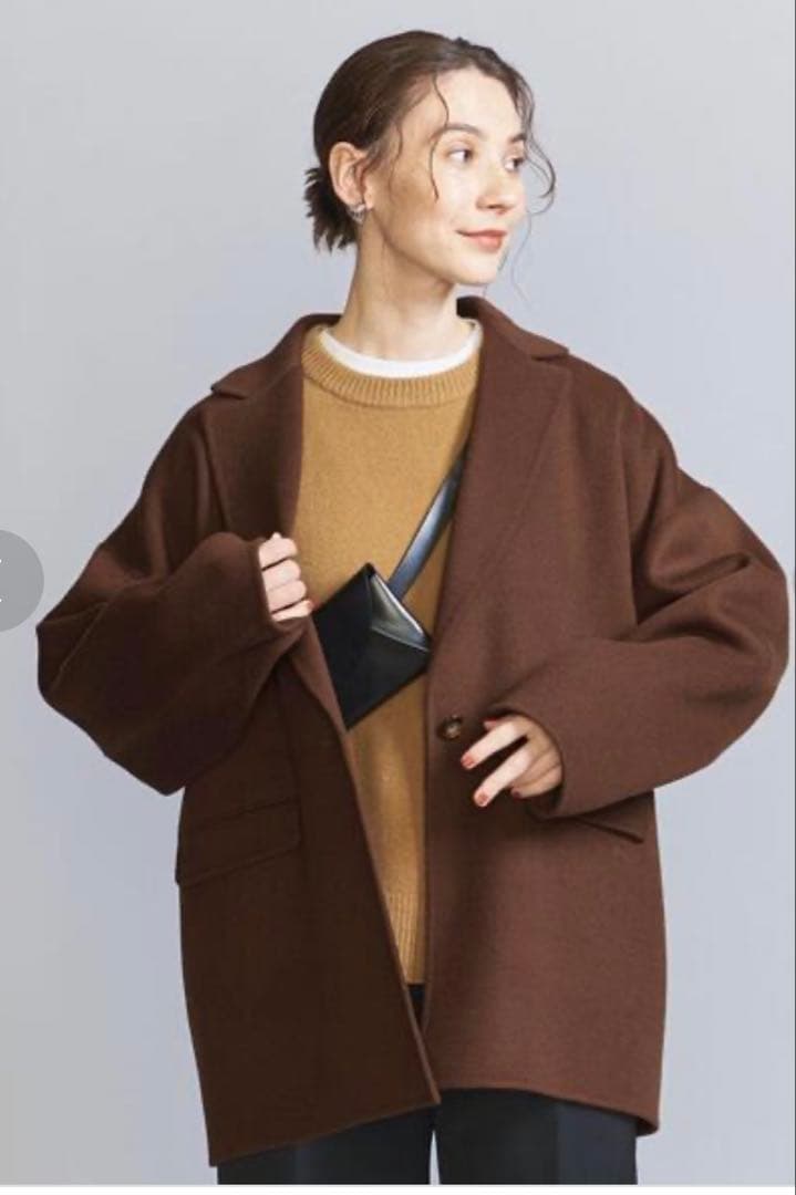 ★XSサイズ★【BEAUTY&YOUTH】リバーテーラードミドルコート／ブラウン