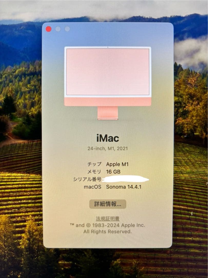【極美品】Apple iMac M1 16GB 24インチ 2021年 オレンジ