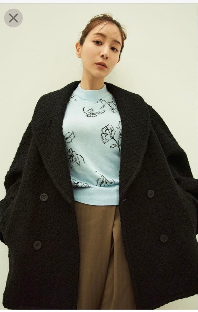 CLANE ブラック ダブルブレストコート