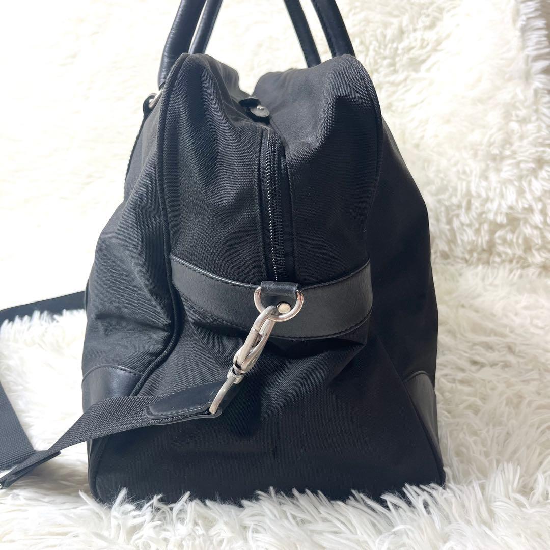 【美品】希少 ポロ ラルフローレン ボストンバッグ レザー×キャンバス ブラック