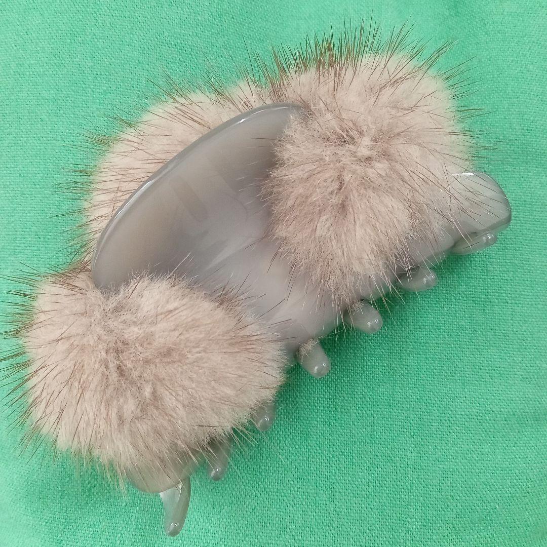 アレクサンドルドゥパリ　ミンク　ヘアクリップ