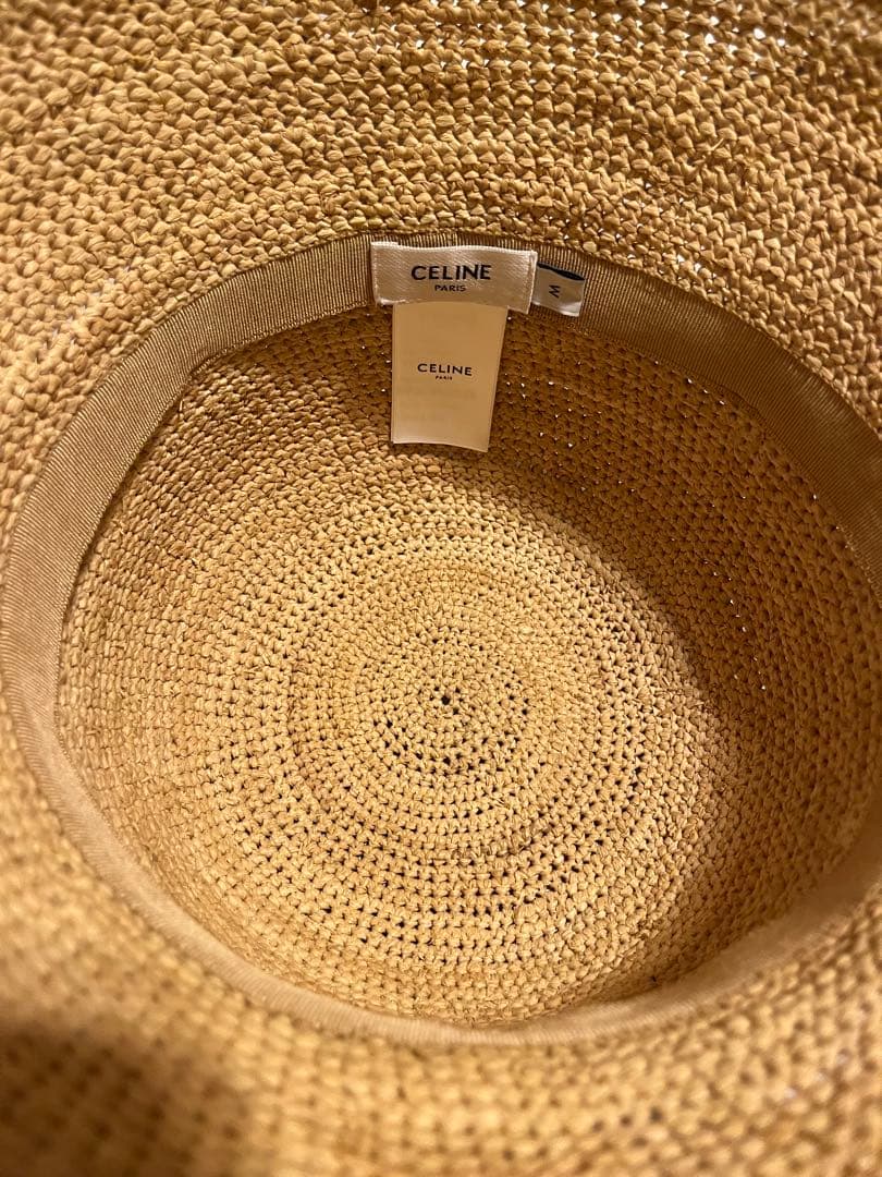 eytr914 　celine 新品トリオンフ ラフィアハットM