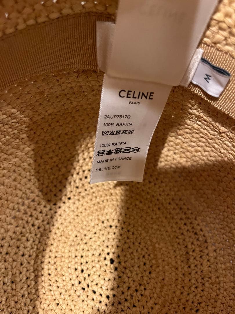 eytr914 　celine 新品トリオンフ ラフィアハットM