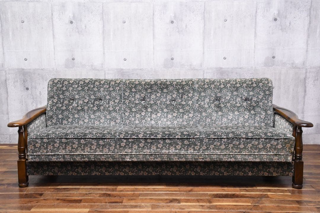 ECK118 カリモク コロニアル ソファベッド 3人掛けソファ トリプルソファ