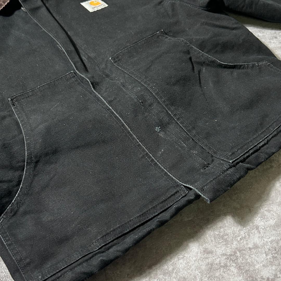 00s USA製 ブラック カーハート 短丈トラディショナル ダック